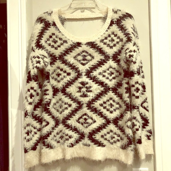 Xhilaration Sweaters - Xhilaration Fuzzy Tribal Print Soft Sweater